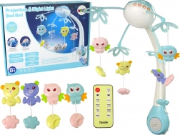 Karusel Do Postýlky s Projekční Světlem a Dálkovým Ovládáním Modrá