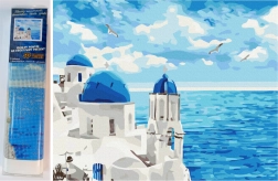 NORIMPEX diamantové malování mraky nad Santorini 30 × 40 cm