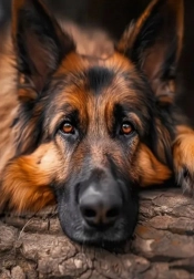 Diamantové malování odpočívající německý ovčák 30 × 40 cm