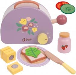 Dřevěný snídaňový toustovač s příslušenstvím 13 ks