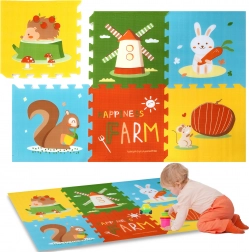 Humbi pěnová puzzle podložka 1,5 cm XXL zvířátka, 6 dílů, 165 × 112 cm