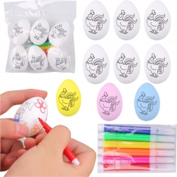 Styropenová velikonoční vajíčka k malování s fixami, kohout – 6 ks