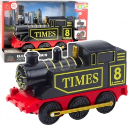 Elektrická retro lokomotiva se světly a zvuky