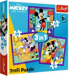 Puzzle 3v1 Mickey Mouse a přátelé (20, 36, 50 dílků) Trefl
