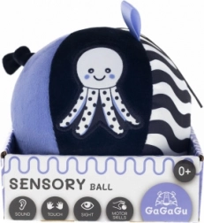 senzorický plyšový míček s rolničkou GAGAGU pro miminka
