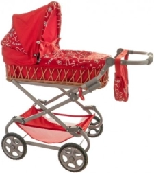 Hluboký proutěný kočárek pro panenky Monika 90 × 40 × 70 cm