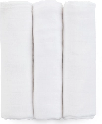 Bambusové mušelínové pleny PETITE&MARS Moussy Total White 68 × 68 cm (3 ks)