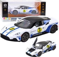 Kovové sportovní auto s efekty 1:22 bílá