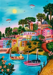 Puzzle TREFL premium plus umění barev: syros, řecko, 1000 dílků