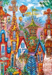 Puzzle Heye - Charming Village: Modrá brána 500 dílků