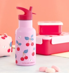 Nerezová láhev na pití s motivem třešní 350 ml