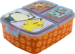 Dětský svačinový box se 3 přihrádkami POKÉMON oranžovo‑modrý Stor