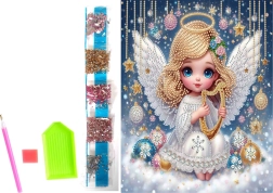 Diamantové malování na plátně – vánoční andílek 23 × 30 cm