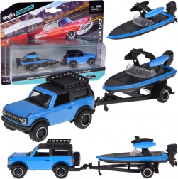 Maisto kovový model 1:64 – FORD Bronco 2021 s přívěsem a motorovým člunem