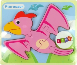 Dřevěné puzzle dinosaurus – pterodaktyl růžový nebo pliosaurus modrý
