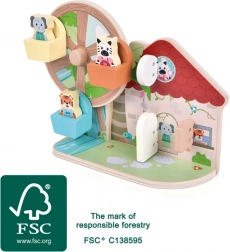 Dřevěná motorická hračka s ruským kolem Přátelé z džungle small foot