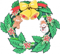 Woodcraft dřevěné 3D puzzle vánoční věnec