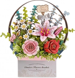 RoboTime 3D dřevěná skládačka Květinový Košík