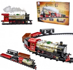 Woopie klasický elektrický vláček se zvuky, světly a kouřem – sada 29 dílů