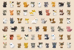 Puzzle se samolepkami Kočky 250 dílků