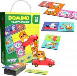 Edukační hra Zvířata v Dopravě Puzzle Domino Montessori