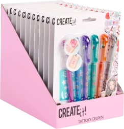 Tetovací sada CREATE it! 6x voňavé pero se šablonami