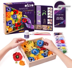 OKTO FREEDOM Výtvarná modelovací sada DIY květiny s dřevěným rámem  21x21 cm