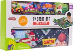 Měkká herní podložka Město s 4 autíčky