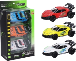 Sada kovových autíček 11 cm – 3 ks, natahovací