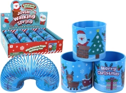 Kultovní modrá pružinka s vánočním motivem 6 cm