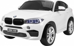 Elektrické autíčko BMW X6M XXL pro dvě děti s dálkovým ovládáním a koženým sedadlem – bílé