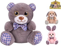 Plyšové zvířátko 15 cm s mašlí – pro miminka