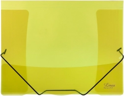 Průhledná složka s gumou Lines žlutá