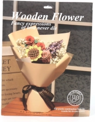 Dřevěná 3D skládací květina