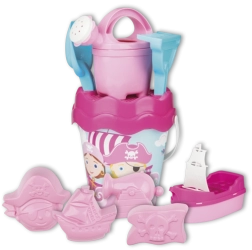 Androni sada na písek piráti v cestovní tašce – Růžová