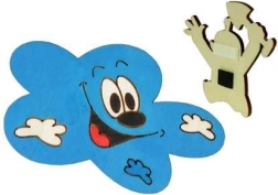 Dřevěná dekorační magnetka Mráček