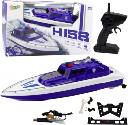 Policajní motorový člun na dálkové ovládání modrý