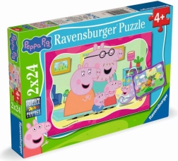 Puzzle Prasátko Peppa 2×24 dílků Ravensburger