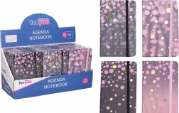 Linkovaný zápisník 9 × 14 cm s květinovým motivem, 80 stran