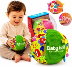Woopie Baby měkký senzorický míček s visačkami a zvukem