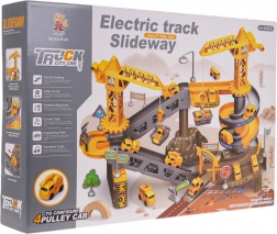 Mega stavebnice stavební dráha s jeřáby a autíčky, 44 dílů