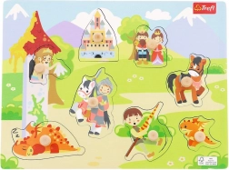 Dřevěné puzzle střední – zámek, 8 dílků