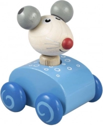Pískací hračka ve tvaru myši - modrá