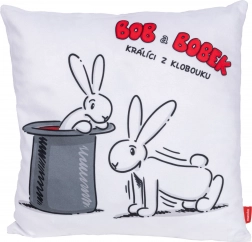 BOB A BOBEK polštář 30 × 30 cm – motiv cvičí