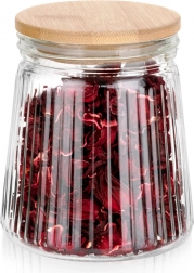 Skleněná dóza na sypké potraviny s bambusovým víčkem a těsněním 700 ml