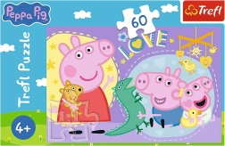 puzzle 60 dílků šťastné prasátko – peppa pig