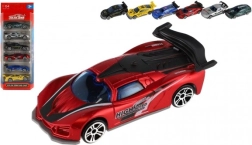 Sada závodních autíček 6 ks – kov a plast, 8 cm, volný chod