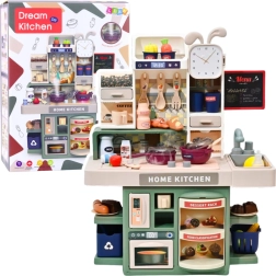 Dětská kuchyňka s párou, světly a zvuky – 33 doplňků