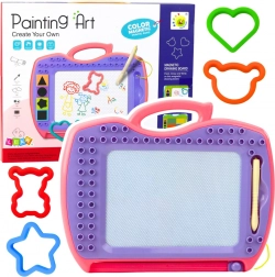 Magnetická kreslicí tabulka s razítky Růžová