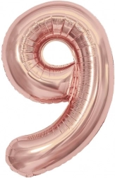 Fóliový balonek číslo 9, stříbrný 85 cm